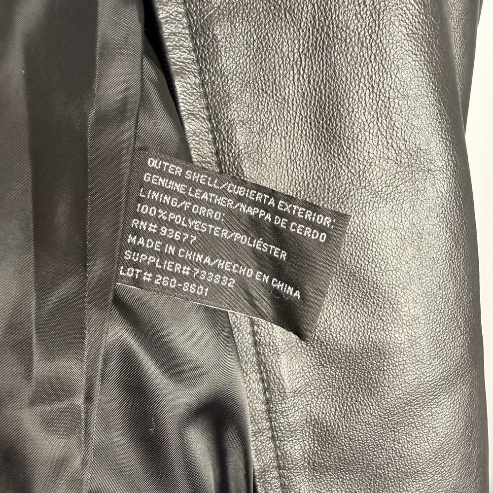 Vintage Worthington Women's Leather Jacket Size Large Black Zip Front Pockets - Picture 9 of 12